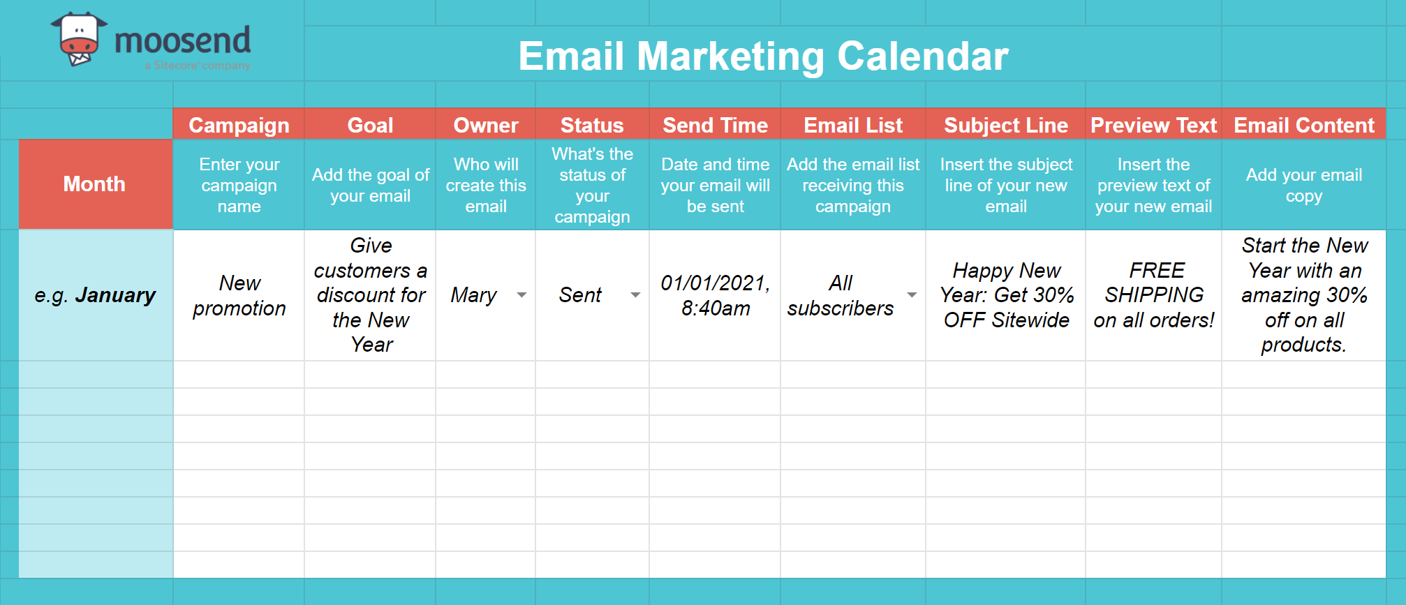 Detail Email Campaign Planning Template Nomer 18