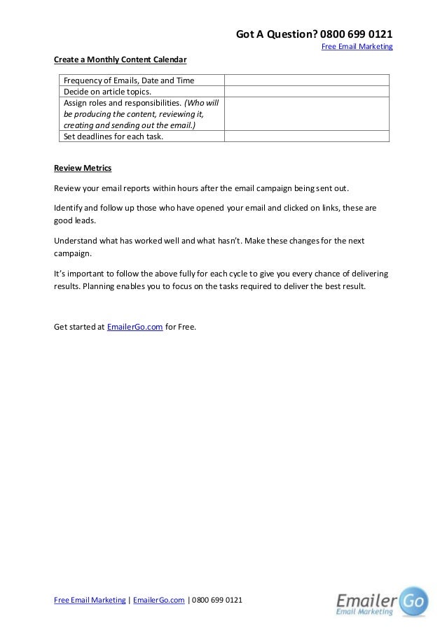 Detail Email Campaign Planning Template Nomer 44