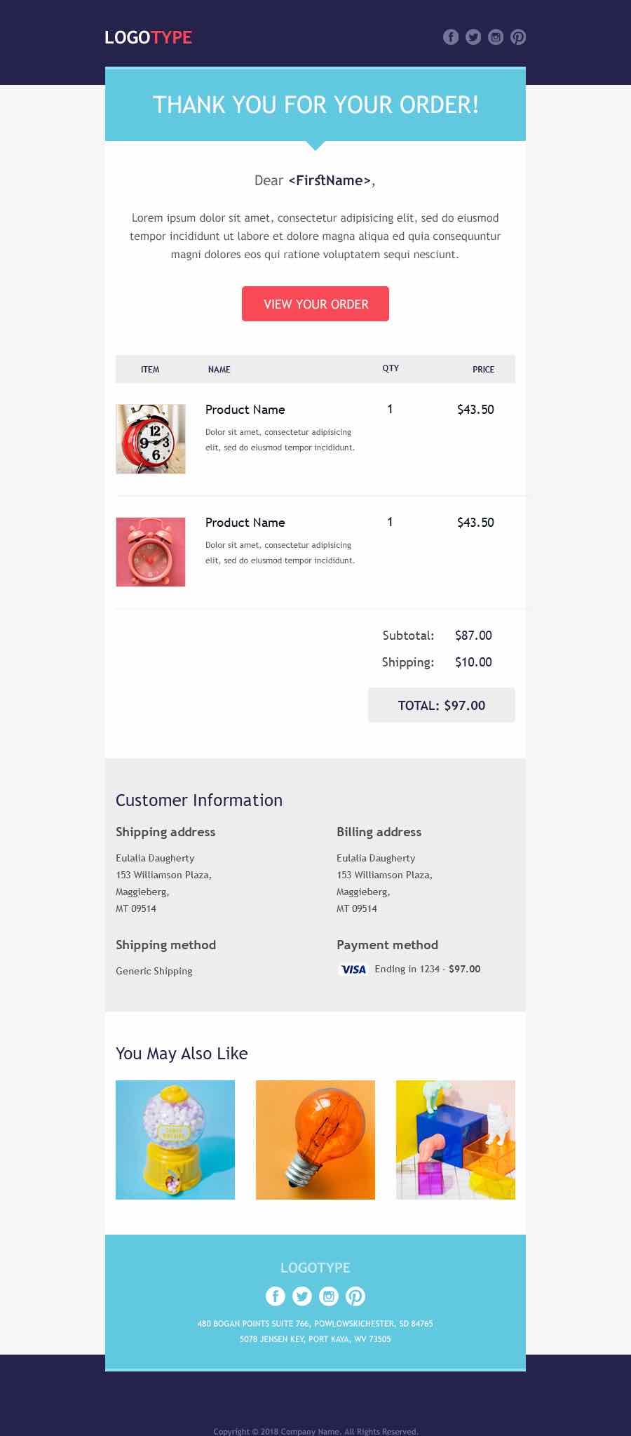 Detail Email Invoice Template Html Free Nomer 2
