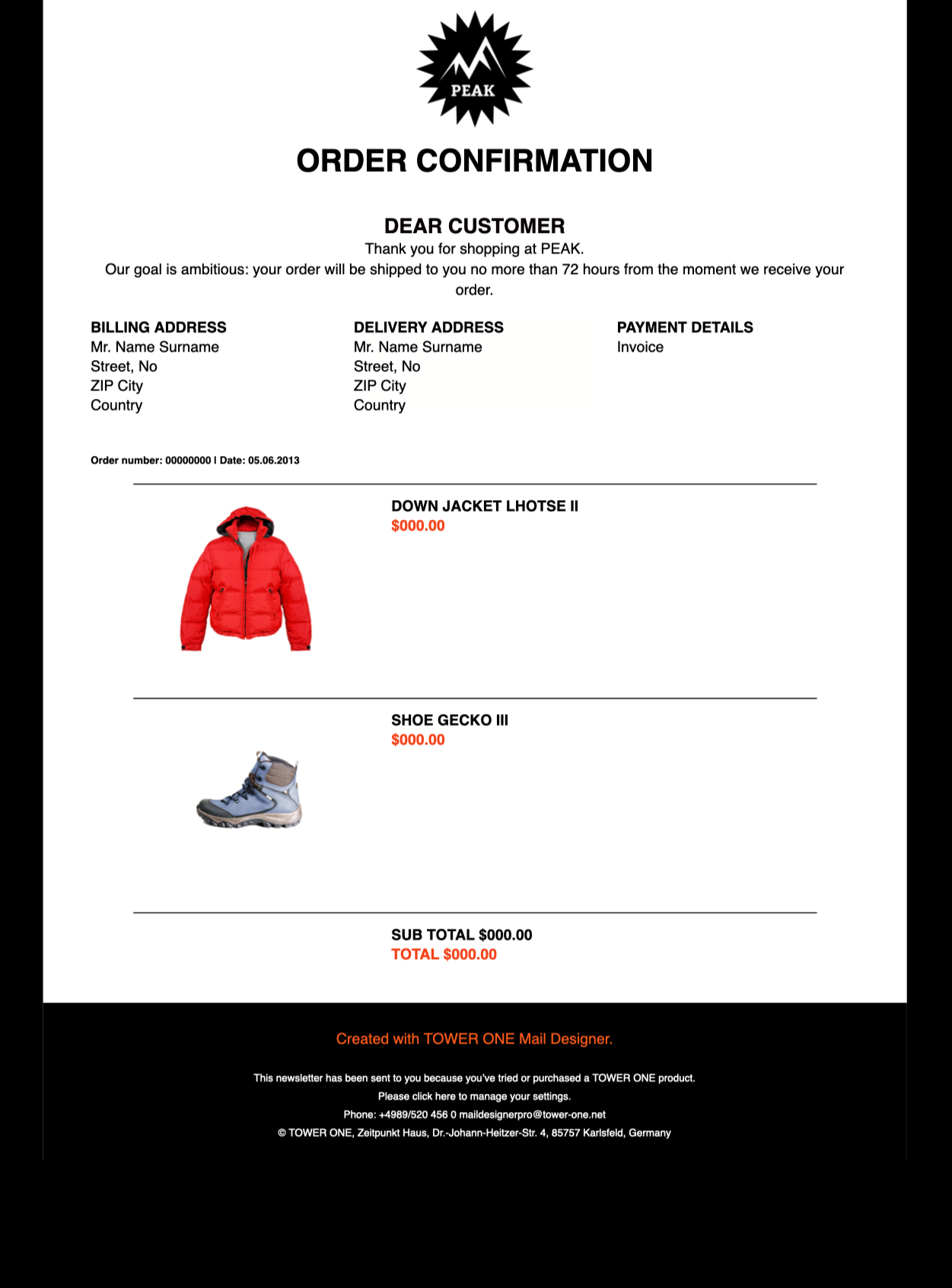 Detail Email Invoice Template Html Free Nomer 37