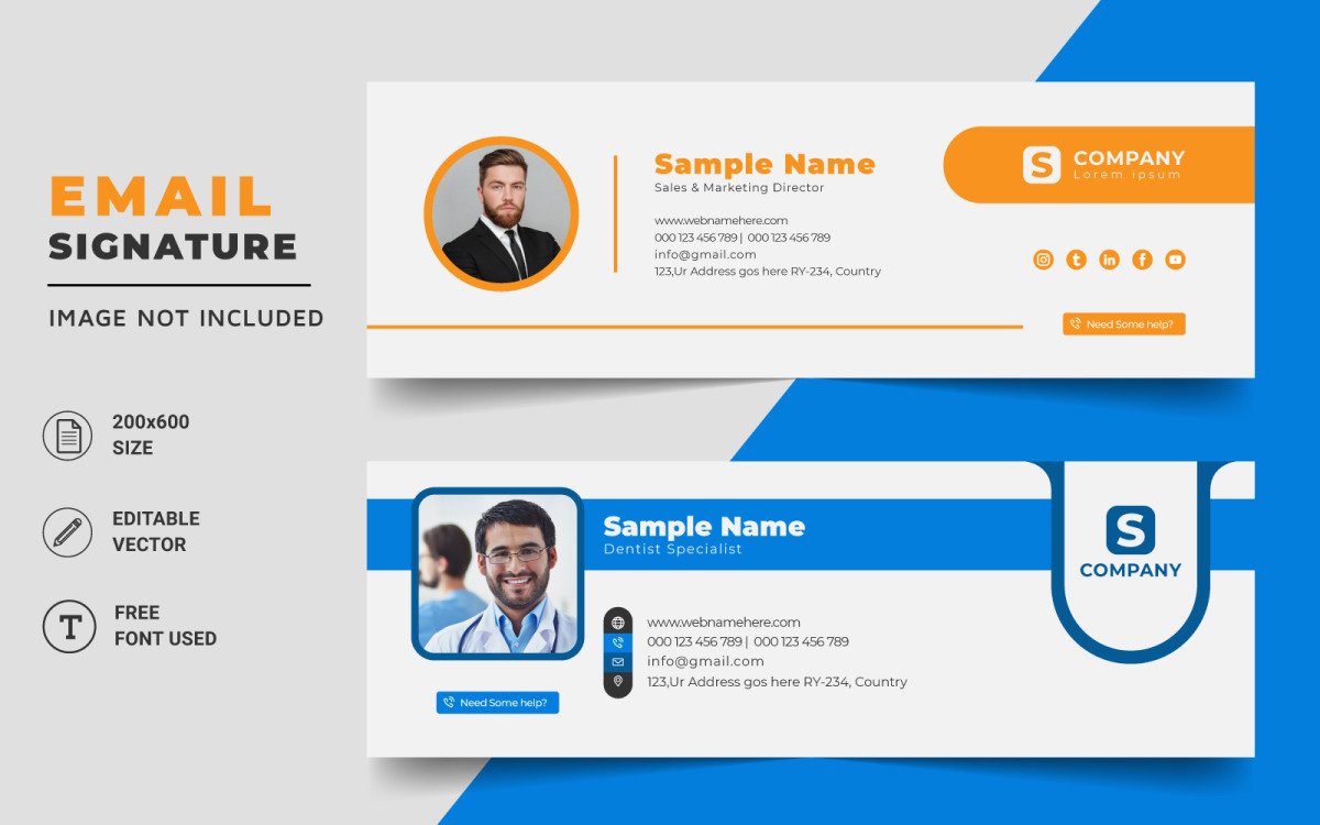 Detail Email Signature Template Size Nomer 15