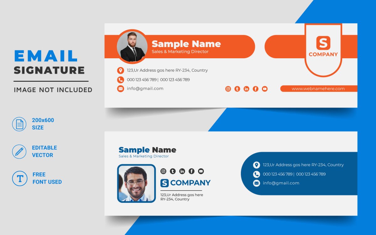 Detail Email Signature Template Size Nomer 33