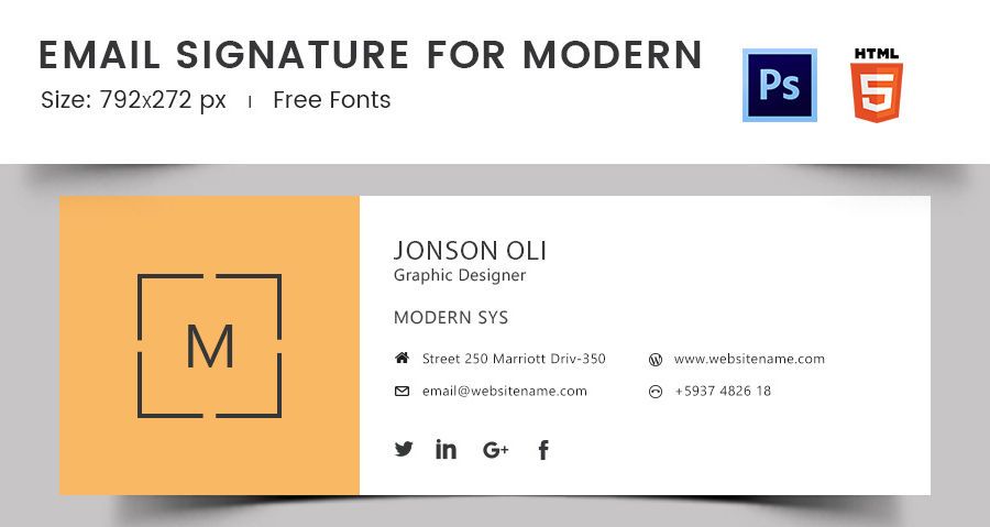 Detail Email Signature Template Size Nomer 7