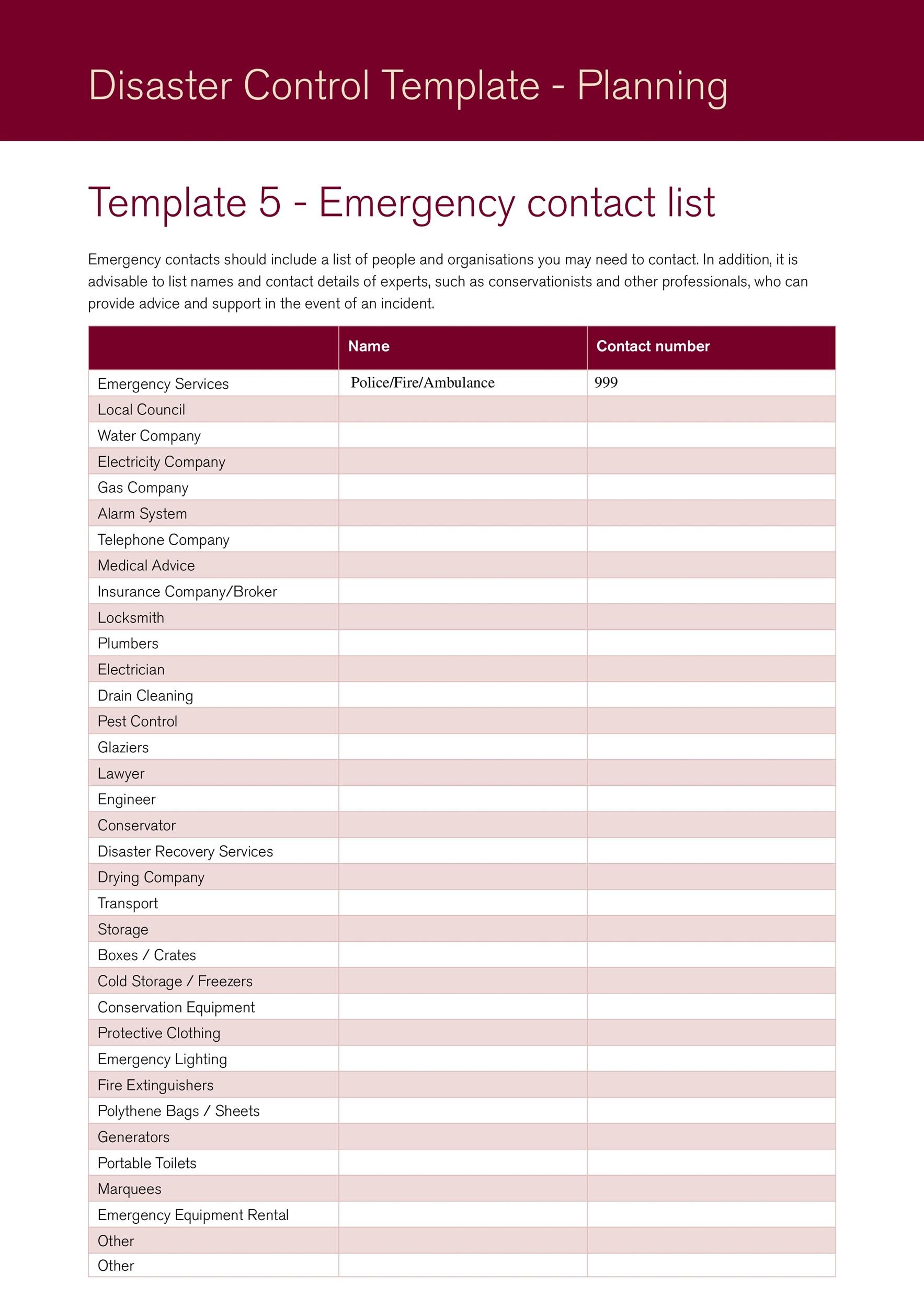 Detail Emergency Contact List Template Excel Nomer 14