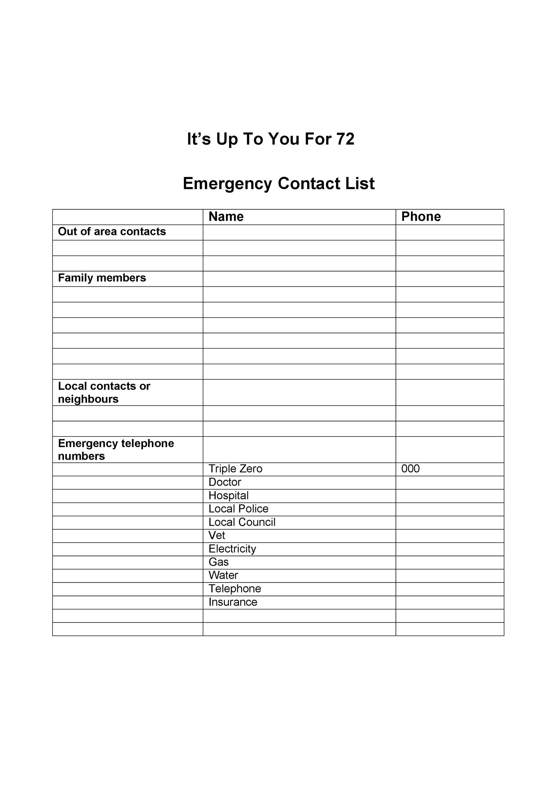 Detail Emergency Contact List Template Excel Nomer 28