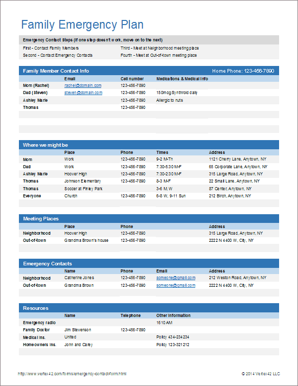 Detail Emergency Contact List Template Excel Nomer 5