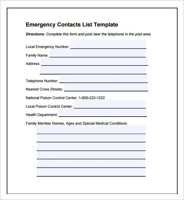 Detail Emergency Contact List Template Excel Nomer 48