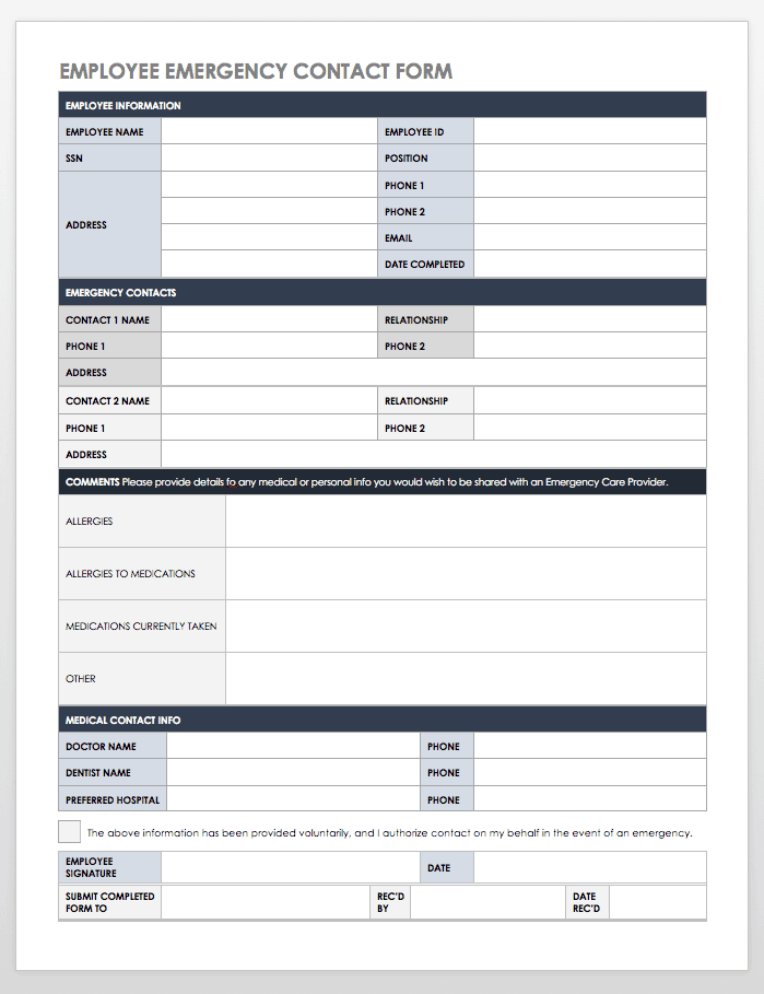 Detail Emergency Contact List Template Excel Nomer 6