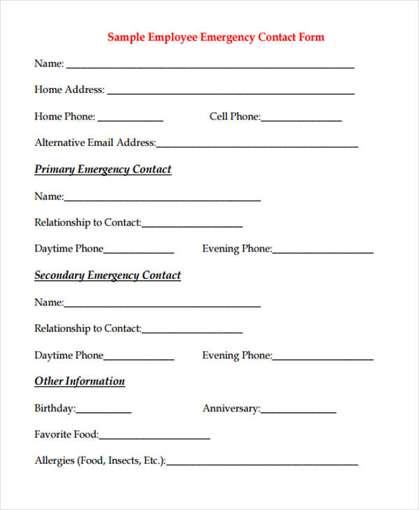 Detail Emergency Contact List Template Excel Nomer 52