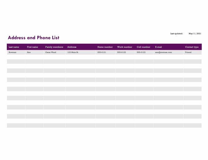 Detail Emergency Contact List Template Excel Nomer 53