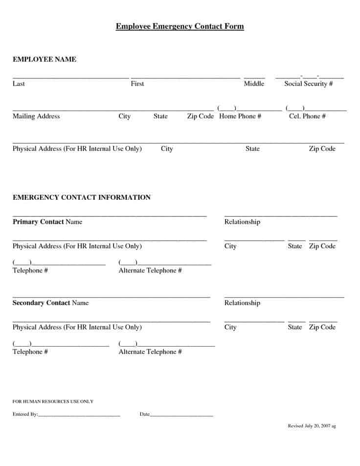 Detail Emergency Contact List Template Excel Nomer 57