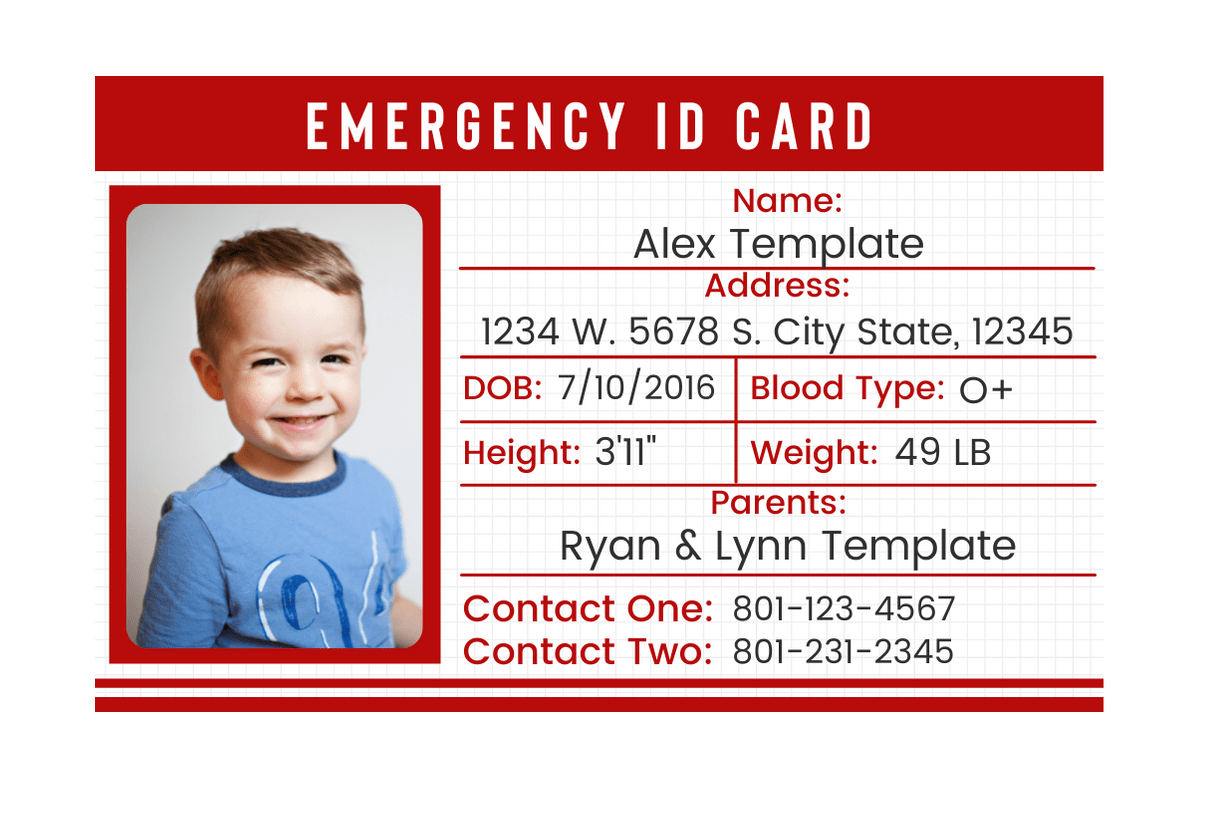 Detail Emergency Id Card Template Nomer 3