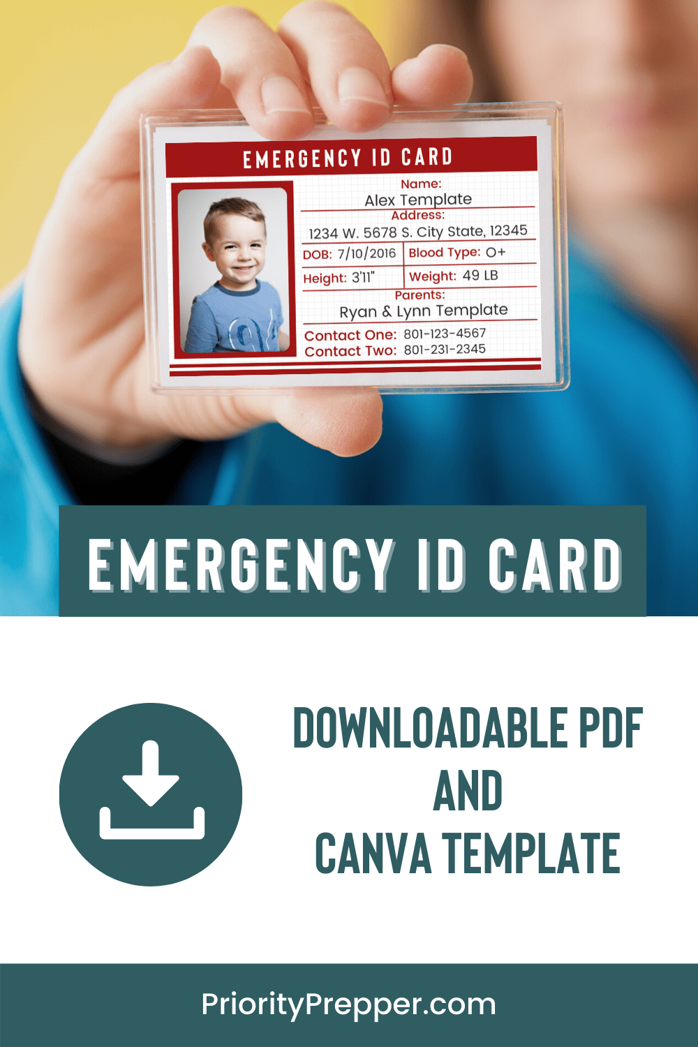 Detail Emergency Id Card Template Nomer 23