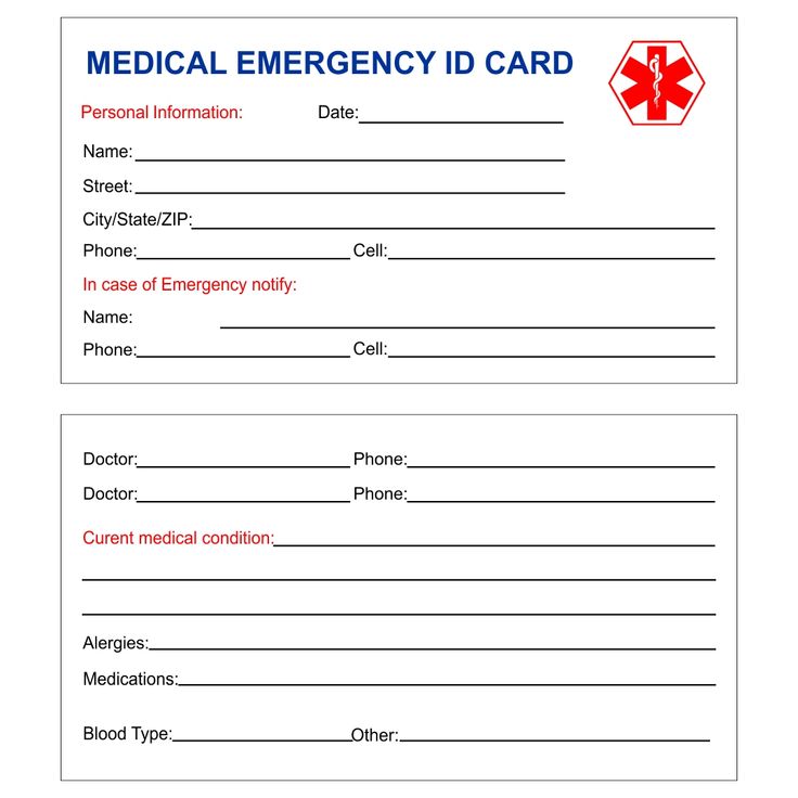 Detail Emergency Id Card Template Nomer 4