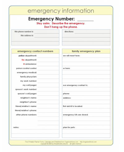 Detail Emergency Plan Template Nomer 2