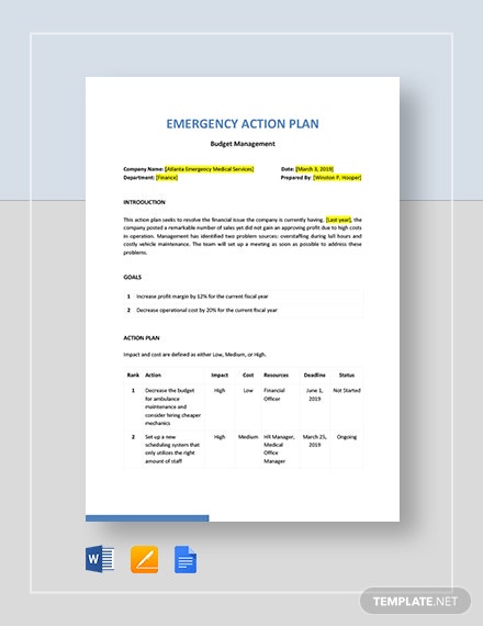 Detail Emergency Plan Template Nomer 17