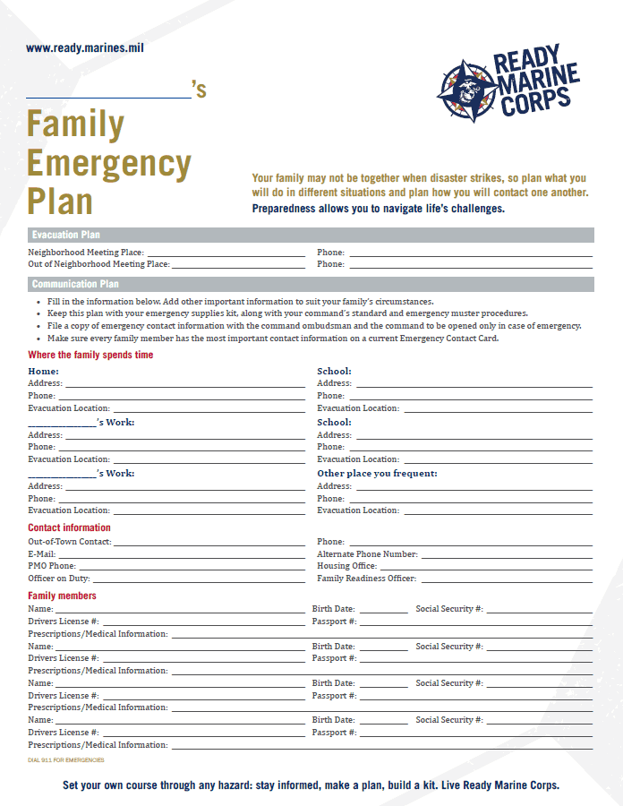 Detail Emergency Plan Template Nomer 34
