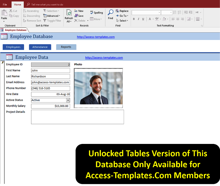 Detail Employee Database Access Template Nomer 10