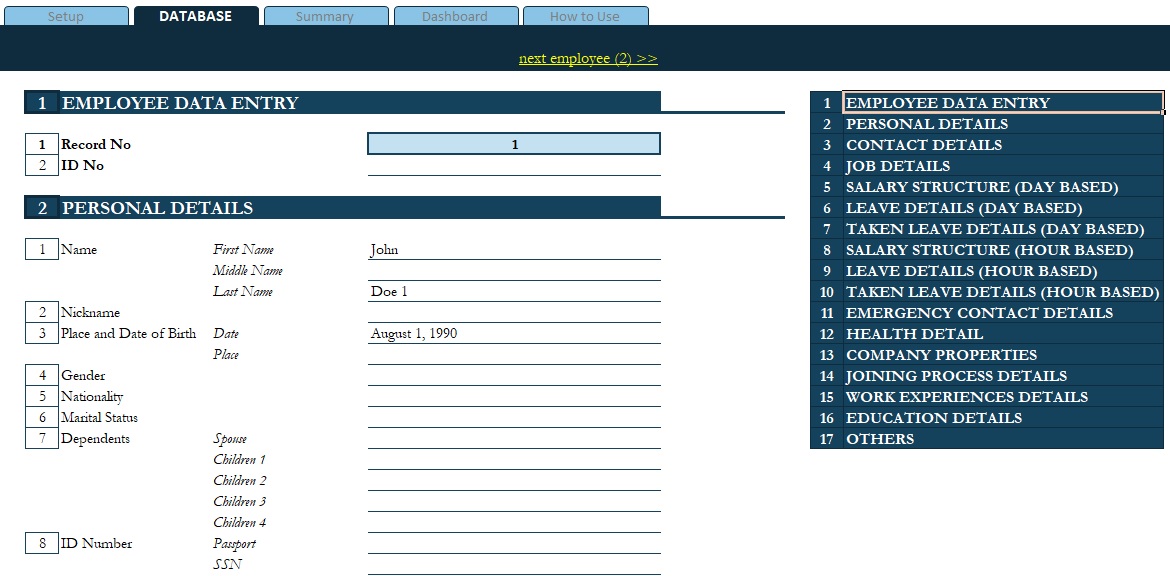 Detail Employee Database Access Template Nomer 13