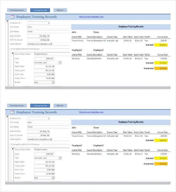 Detail Employee Database Access Template Nomer 48