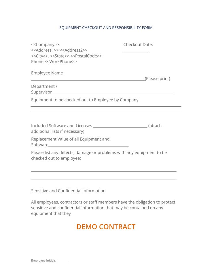 Detail Employee Equipment Agreement Template Nomer 18