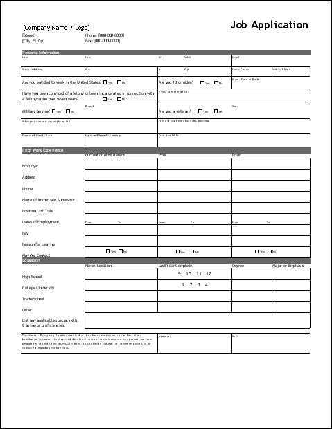 Detail Employee Job Application Template Nomer 3