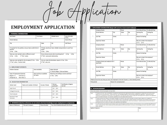 Detail Employee Job Application Template Nomer 25