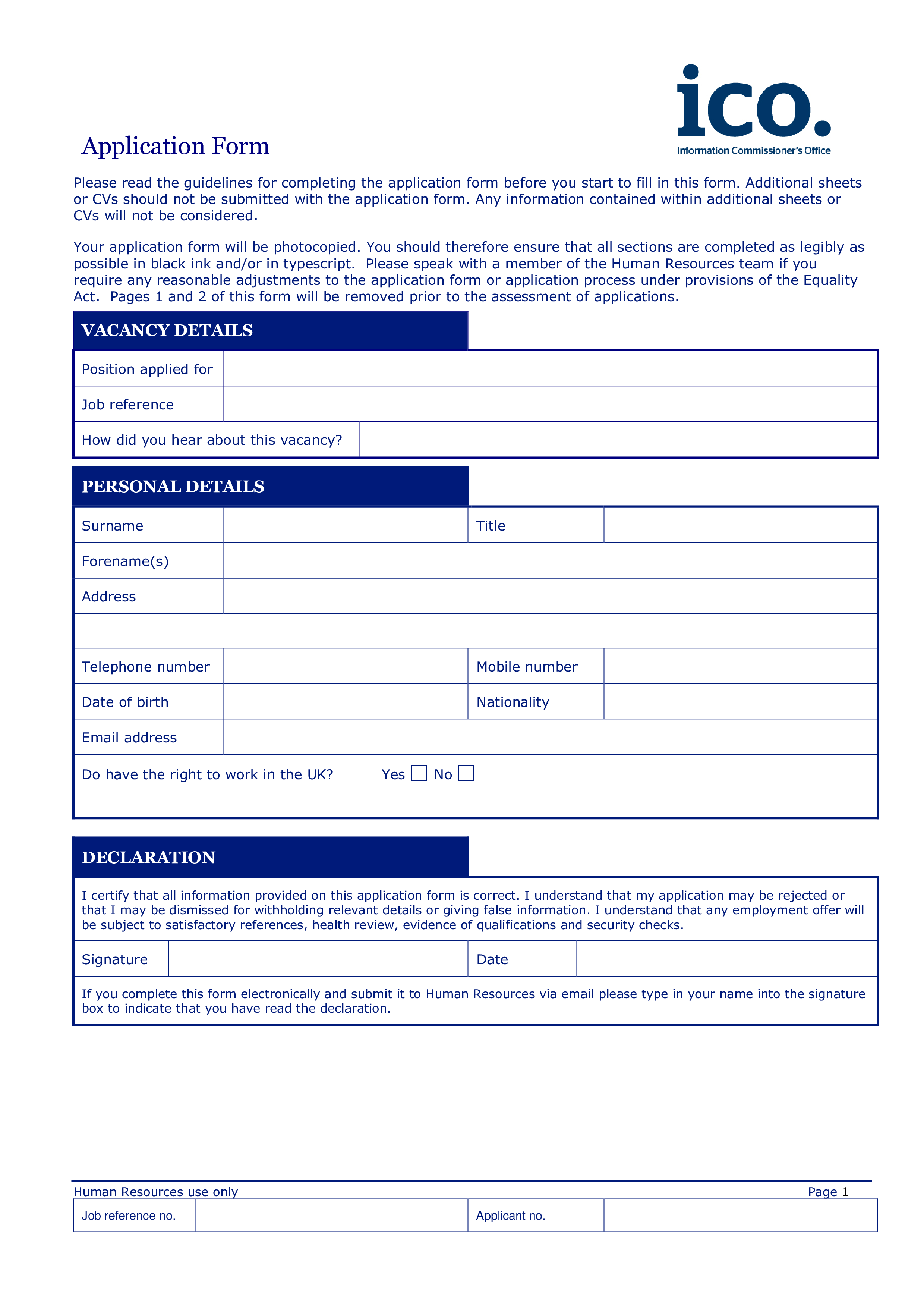 Detail Employee Job Application Template Nomer 46