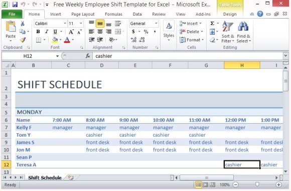 Detail Employee Shift Schedule Template Nomer 19