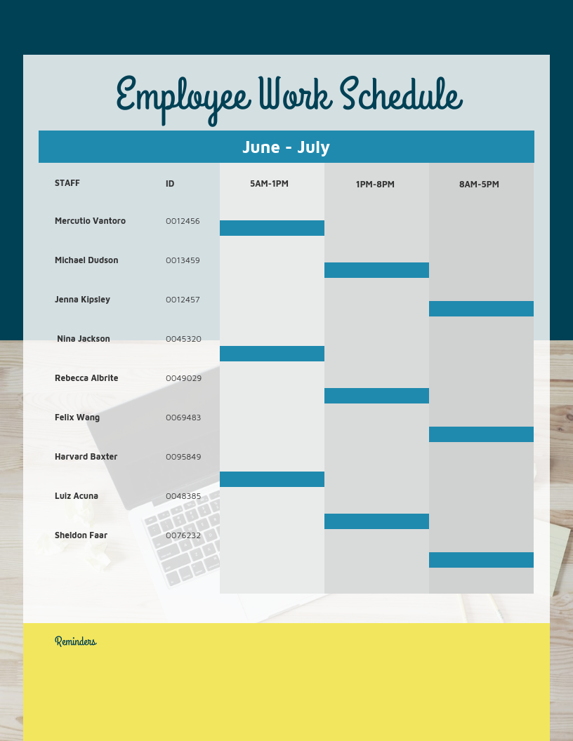 Detail Employee Shift Schedule Template Nomer 29