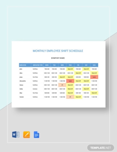 Detail Employee Shift Schedule Template Nomer 42