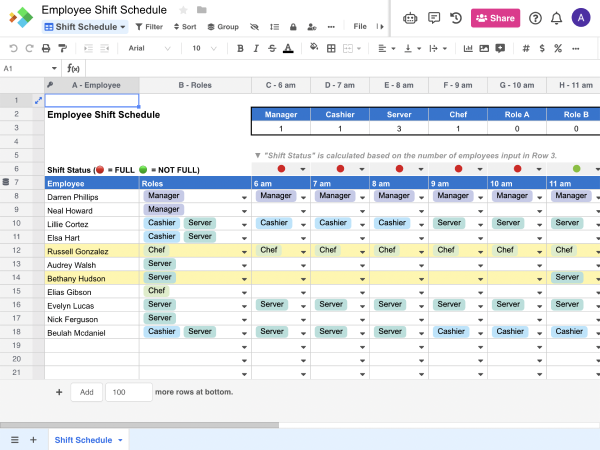 Detail Employee Shift Schedule Template Nomer 56