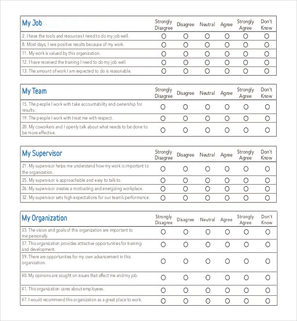 Detail Employee Survey Template Nomer 16