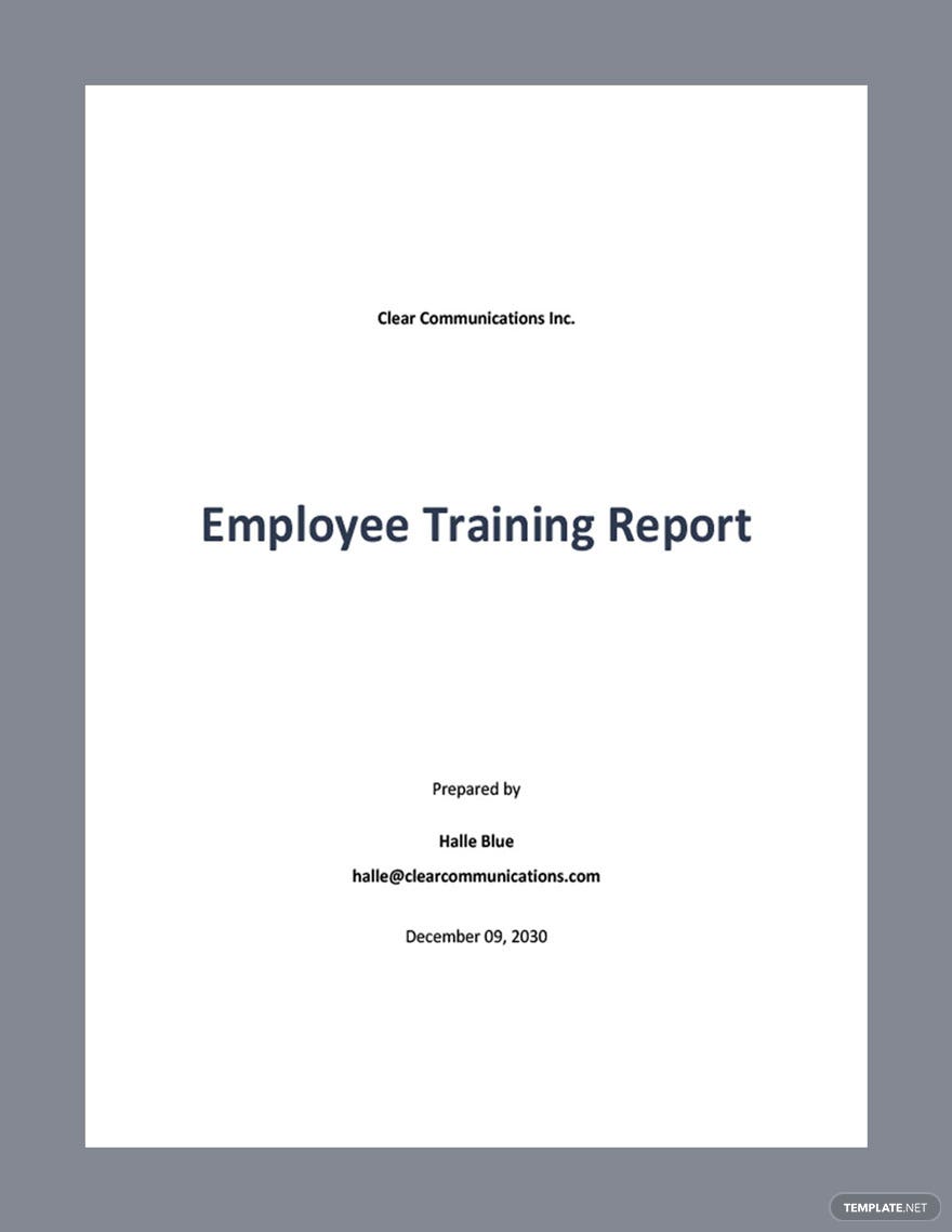 Detail Employee Training Report Template Nomer 22