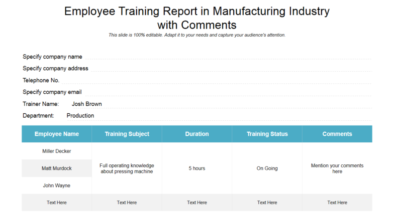 Detail Employee Training Report Template Nomer 5