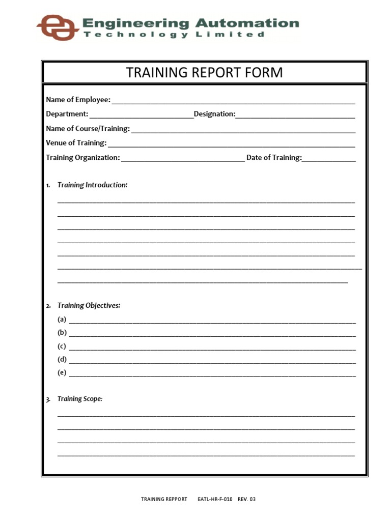 Detail Employee Training Report Template Nomer 38