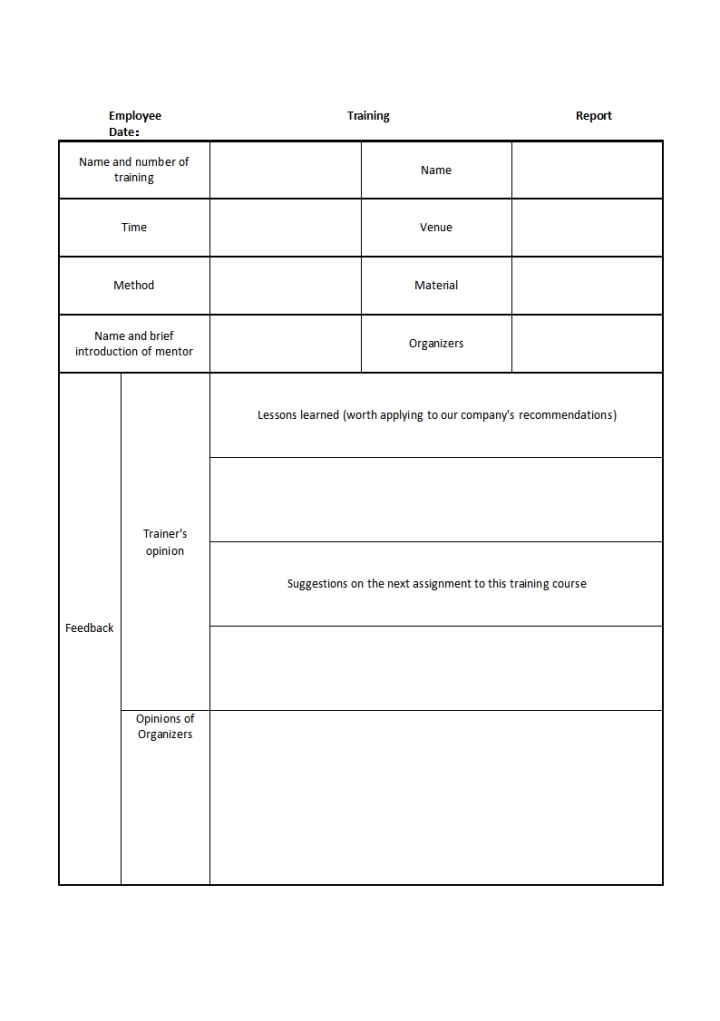 Detail Employee Training Report Template Nomer 10