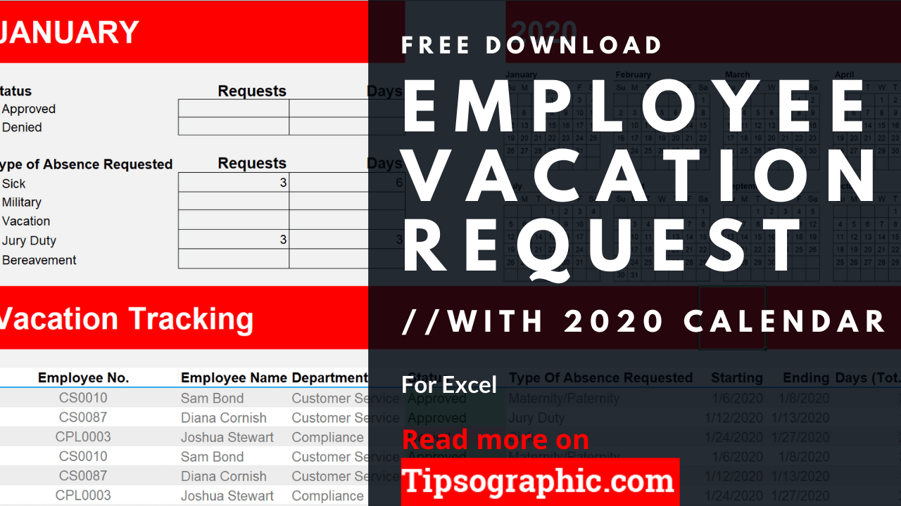 Detail Employee Vacation Planner Template Excel 2020 Nomer 31
