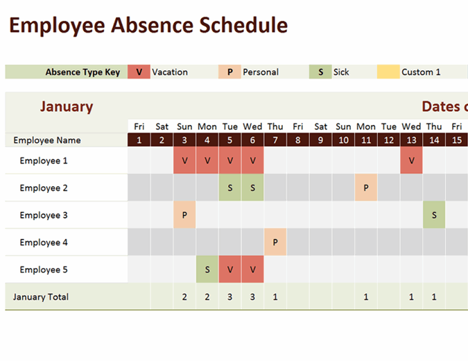 Detail Employee Vacation Planner Template Excel 2020 Nomer 8