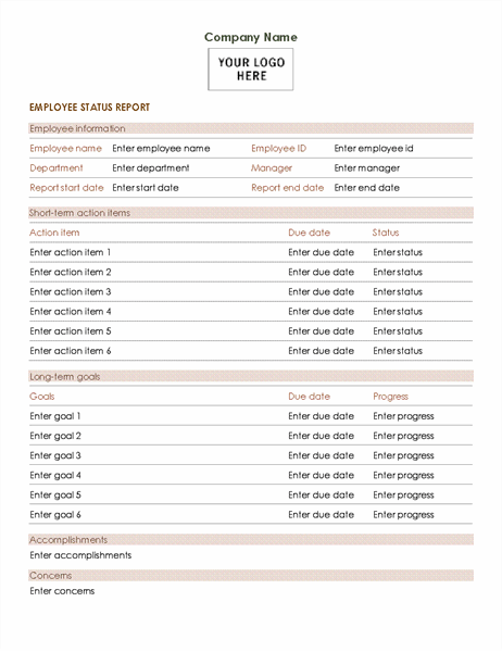 Detail Employee Weekly Status Report Template Nomer 14