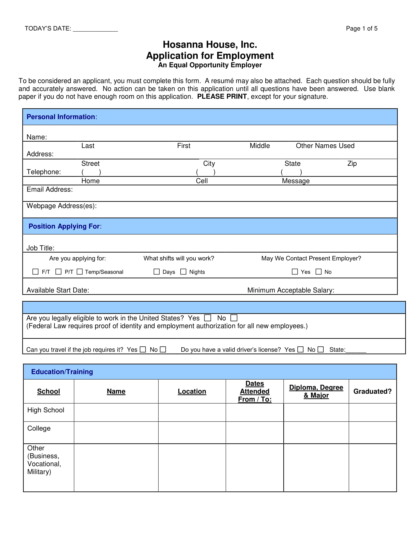 Detail Employment Application Template Nomer 23