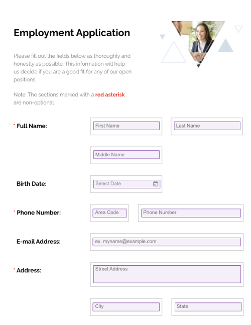 Detail Employment Application Template Nomer 53