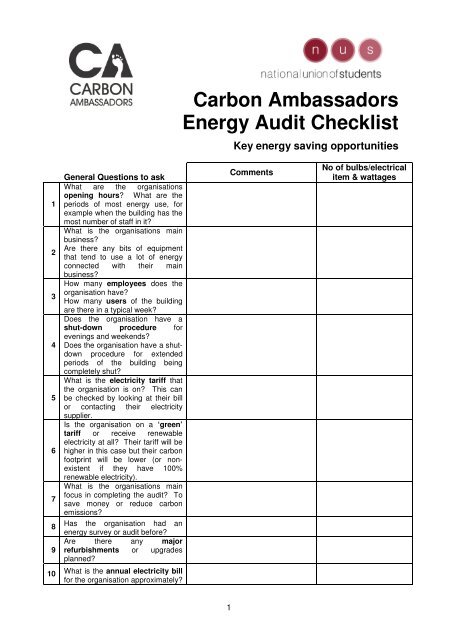 Detail Energy Audit Template Nomer 5