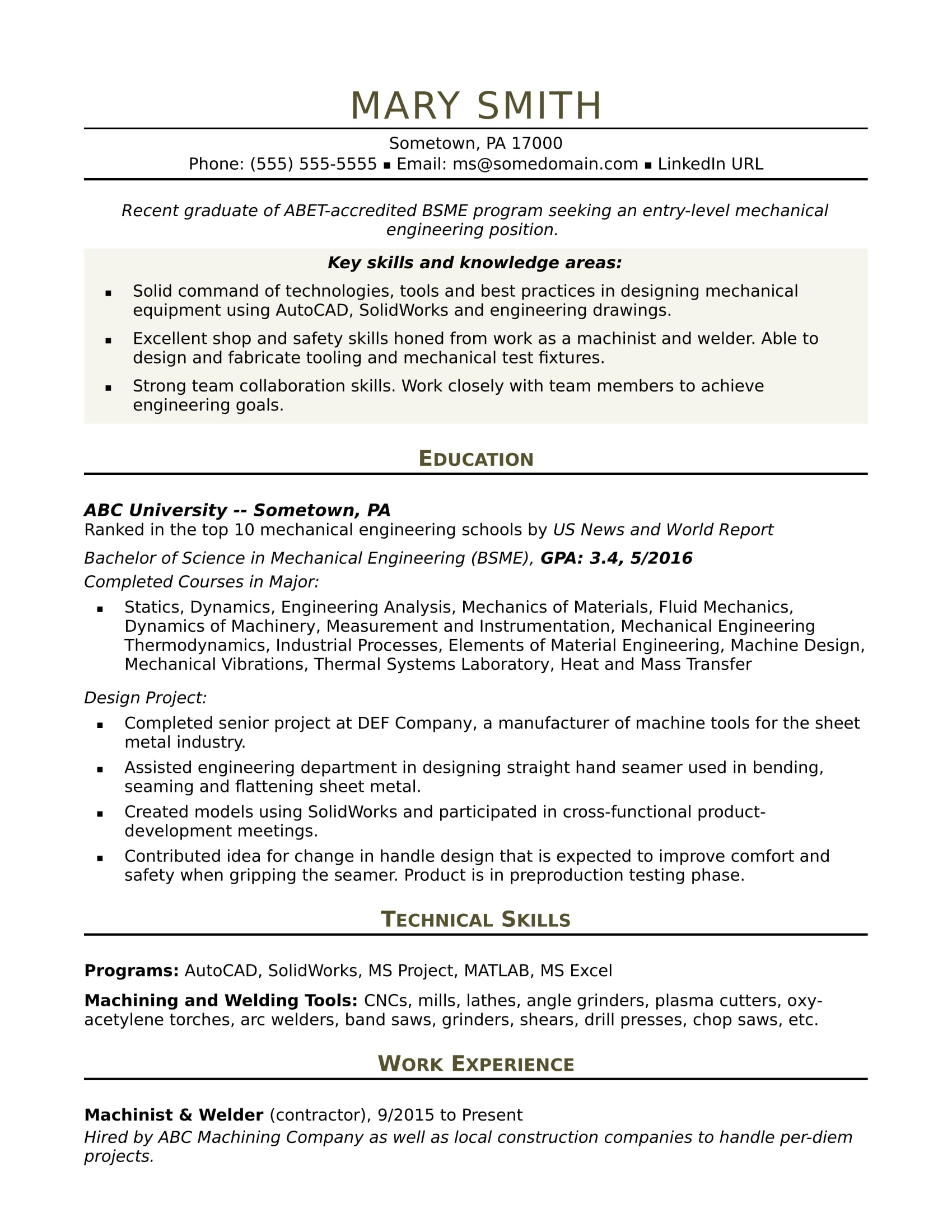 Detail Engineering Graduate Cv Template Nomer 15