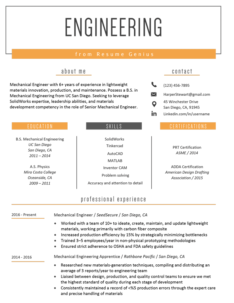 Detail Engineering Graduate Cv Template Nomer 25