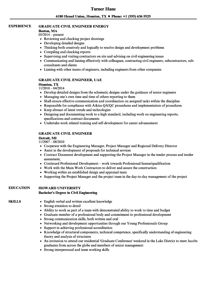 Detail Engineering Graduate Cv Template Nomer 27