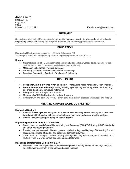 Detail Engineering Graduate Cv Template Nomer 31