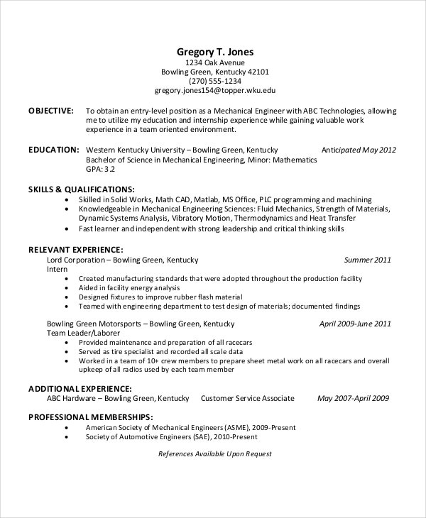 Detail Engineering Graduate Cv Template Nomer 37