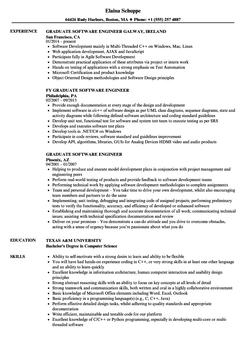 Detail Engineering Graduate Cv Template Nomer 45