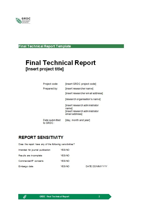 Detail Engineering Report Template Nomer 48